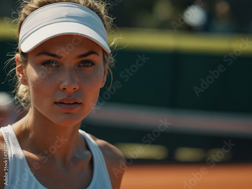 Attractive girl playing tennis in sportswear © руслан малыш
