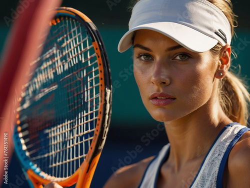 Attractive girl playing tennis in sportswear © руслан малыш