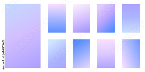 Collection of simple smooth, soft summer gradient background