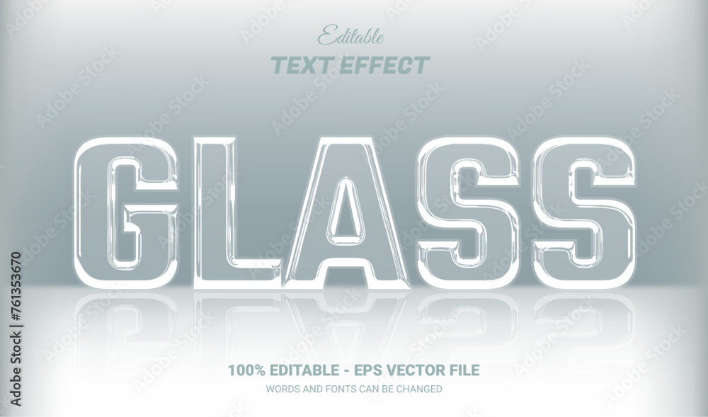 glass editable text effect