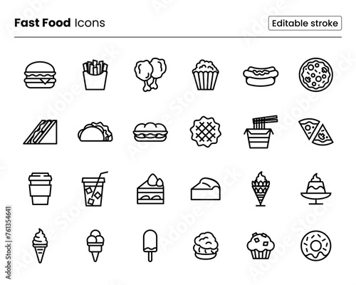 Fast Food Icon Set	
