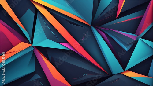Wallpaper Mural Abstract colorful geometrical background. Futuristic colorful triangular. A captivating display of multicolored triangles in various sizes Torontodigital.ca