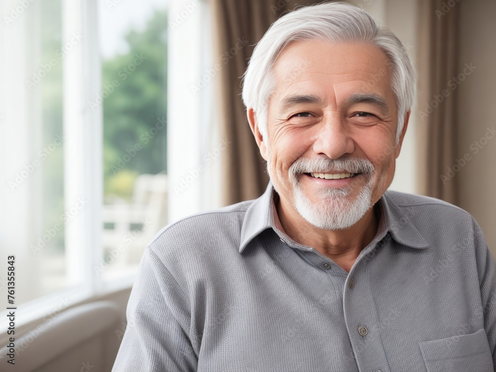 Portrait of a senior man with grey hair and a bright smile Portrait of a senior man with grey hair and a bright smile