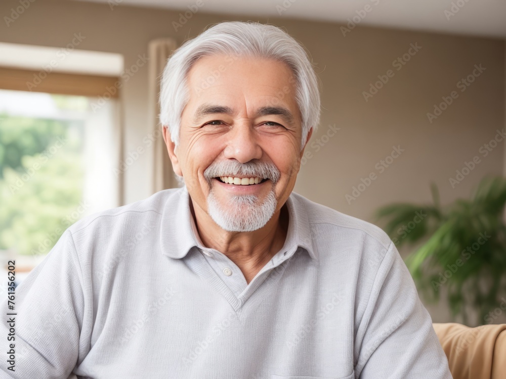 Portrait of a senior man with grey hair and a bright smile Portrait of a senior man with grey hair and a bright smile