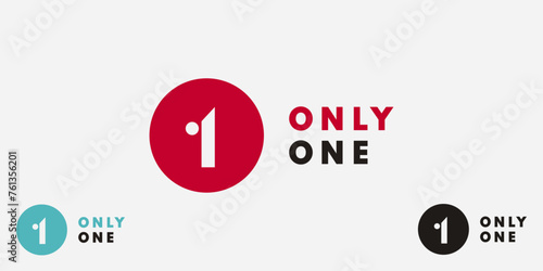 Only One logo design that can be used by all business named with O and 1, vector symbol easy to edit of letter o and number 1 photo