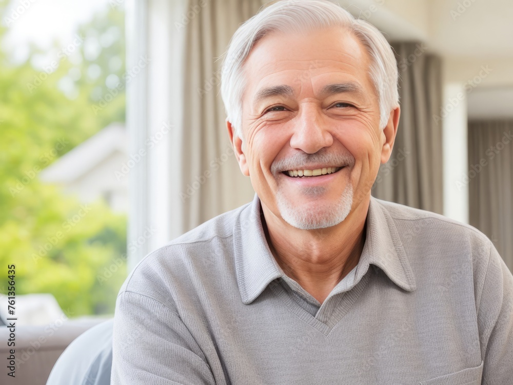 Portrait of a senior man with grey hair and a bright smile Portrait of a senior man with grey hair and a bright smile
