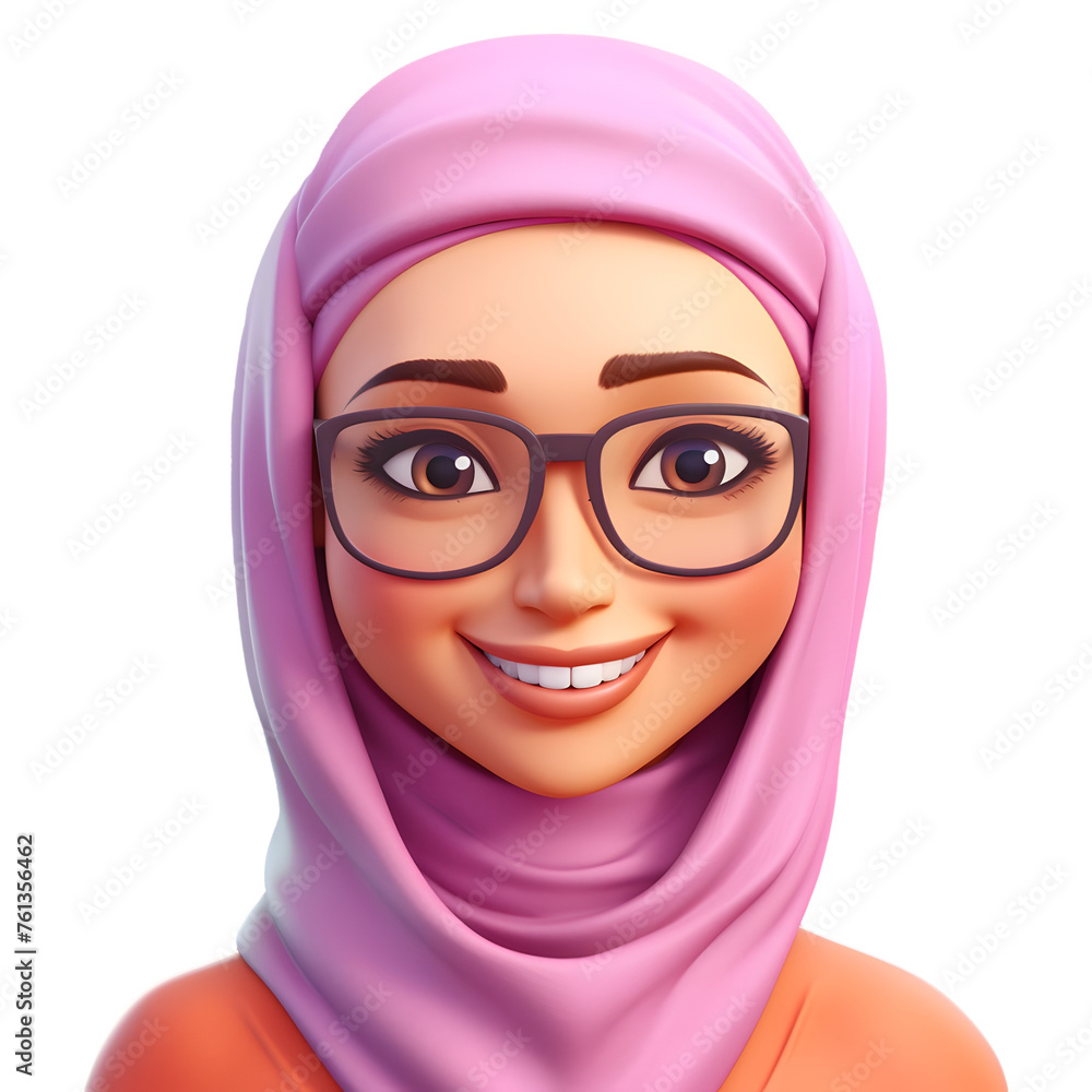 Portrait of a Malay Woman Avatar in Hijab Portrait of a Malay Woman Avatar in Hijab