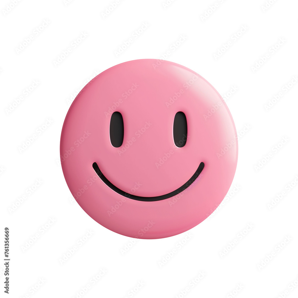Fototapeta premium Pink Minimalistic Smile Emoji