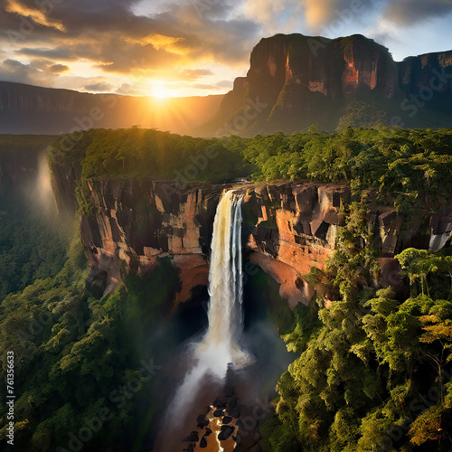 Awe-Inspiring Wonder: Angel Falls - Majestic Waterfall in the Heart of Venezuela