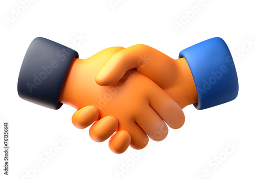 3D Emoji-Style Handshake Illustration With Vibrant Colors © provectors