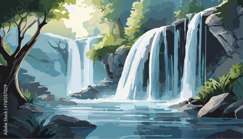 Waterfall in the tropical mountains