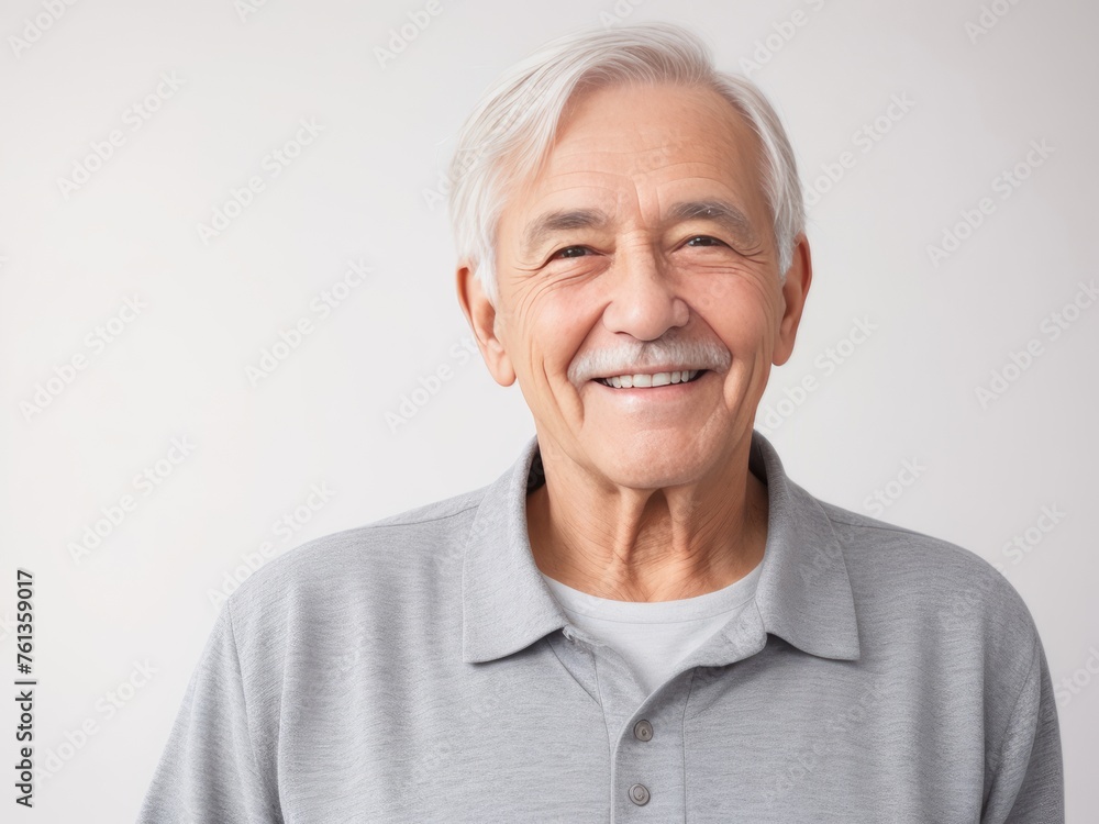 Portrait of a senior man with grey hair and a bright smile Portrait of a senior man with grey hair and a bright smile