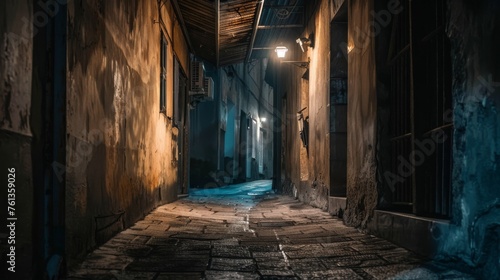 Eerie Alleyway at Night