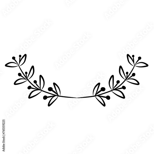 Wallpaper Mural hand drawn laurel wreath Torontodigital.ca