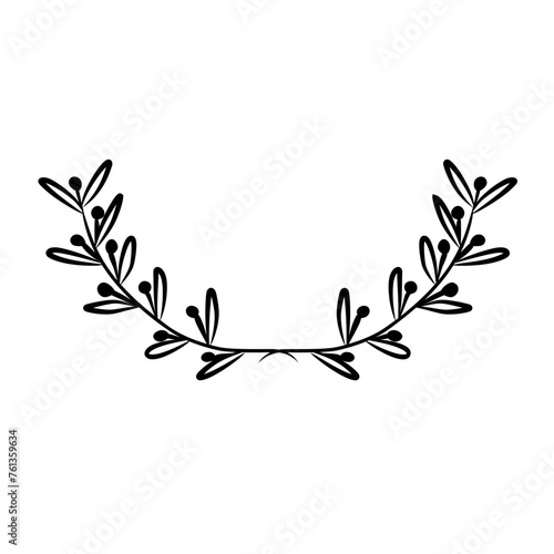 hand drawn laurel wreath