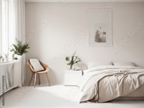 Minimalist Neutral Color Tones Bedroom Interior Design with Serene Ambiance © Momo