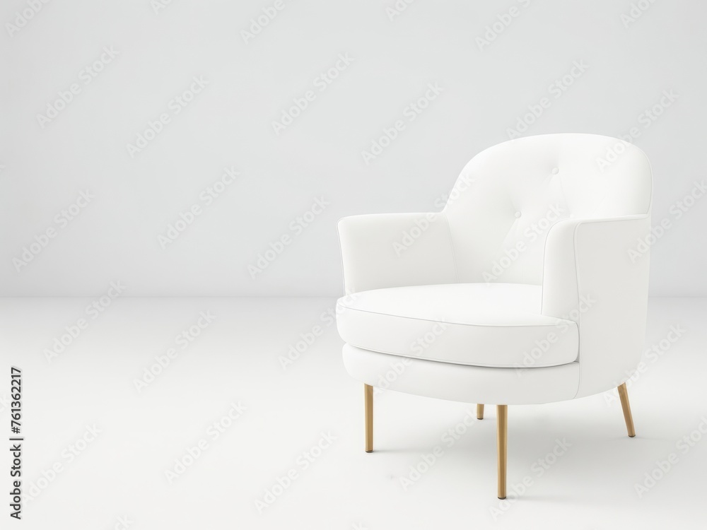 Fototapeta premium White Couch Lounge Chair for Realistic Mockup Scene
