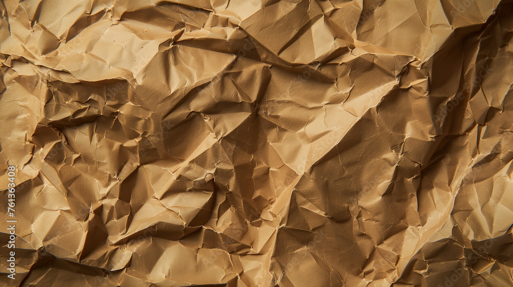 Close-up of crumpled brown paper texture for creative background use. Close-up of crumpled brown paper texture for creative background use.