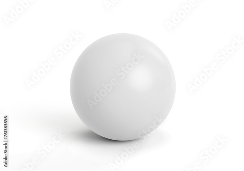 White sphere with shadow, transparent background