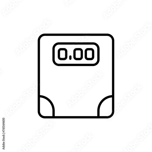 Weight scale outline icons, minimalist vector illustration ,simple transparent graphic element .Isolated on white background