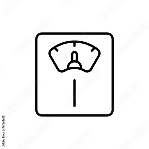 Weight scale outline icons, minimalist vector illustration ,simple transparent graphic element .Isolated on white background