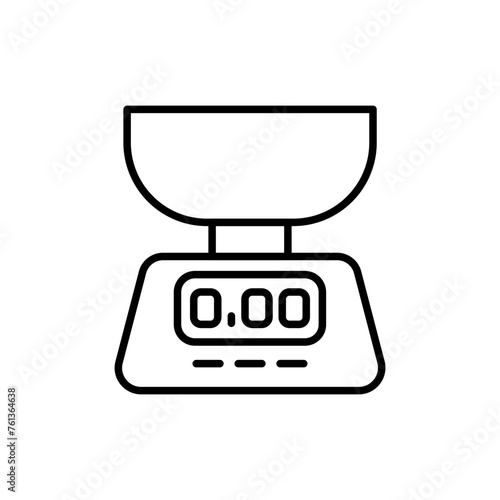 Weight scale outline icons, minimalist vector illustration ,simple transparent graphic element .Isolated on white background