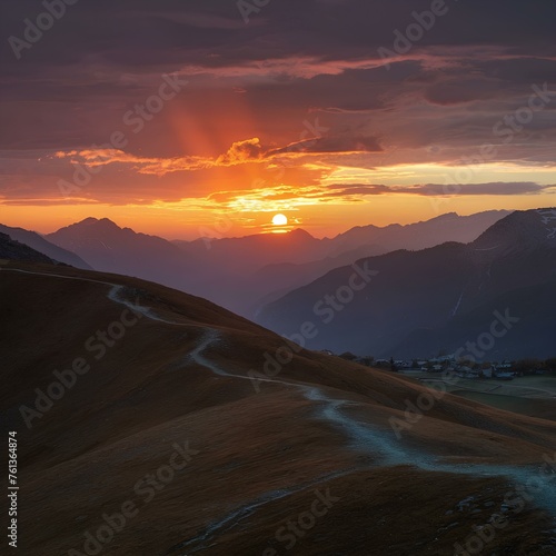 sunset over the mountains