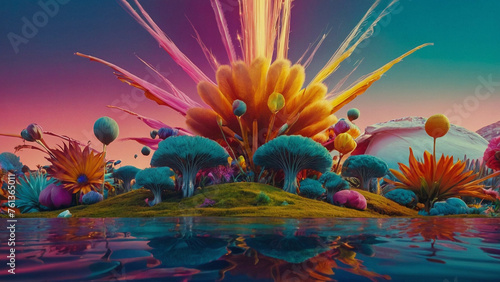 Fantasy colorful world. hallucinations