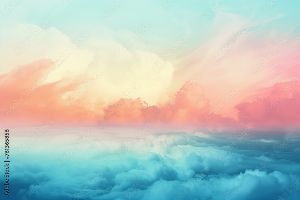 A soft cloud background with a pastel colored peach pink to blue gradient. (5)