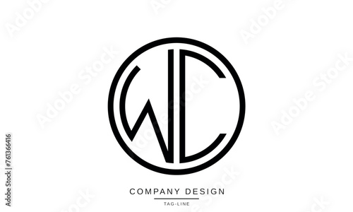 WC, CW Abstract Letters Logo Monogram Design Vector