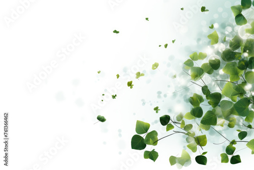 Leafy tree with green leaves and white background