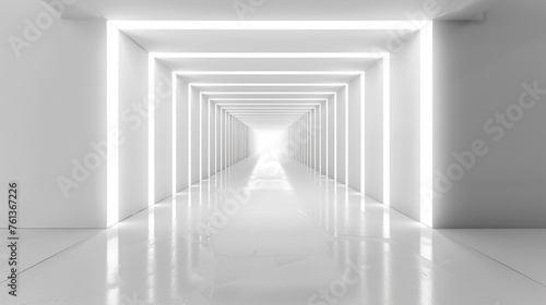 Fototapeta Naklejka Na Ścianę i Meble -  Abstract background white square tunnel