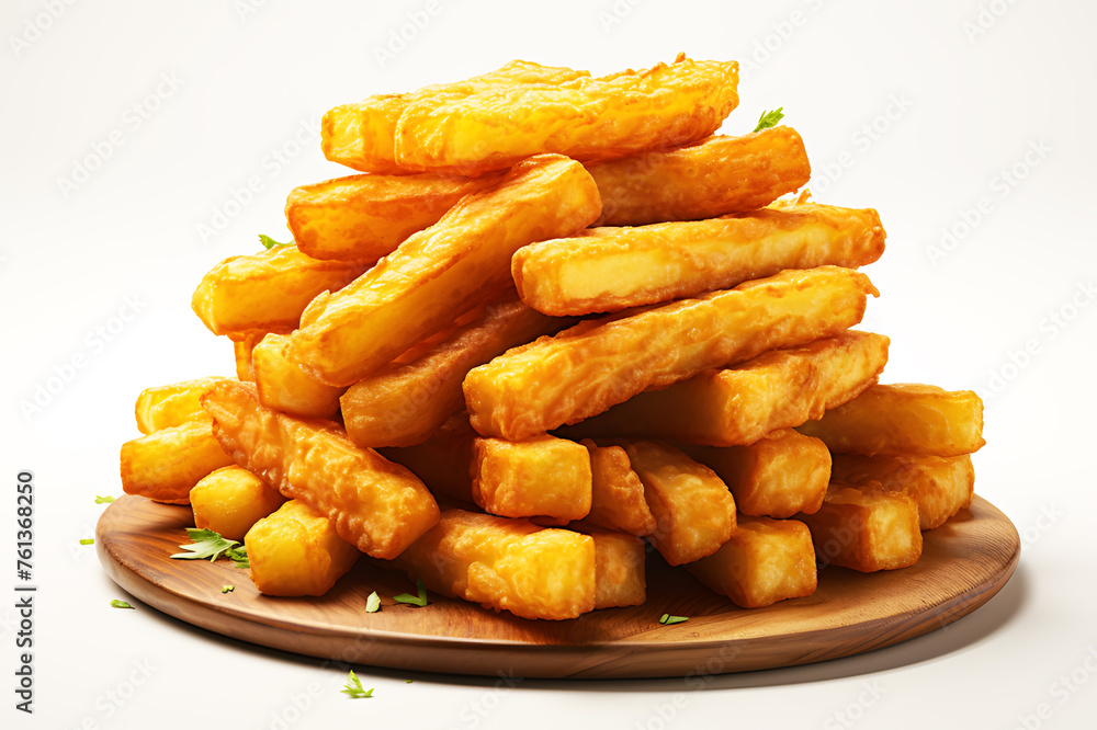 Pile of tasty light yellow cheese sticks isolated on cut out PNG or transparent background. Mozzarella sticks are long pieces of mozzarella that have been floured or breaded. Pile of tasty light yellow cheese sticks isolated on cut out PNG or transparent background. Mozzarella sticks are long pieces of mozzarella that have been floured or breaded.