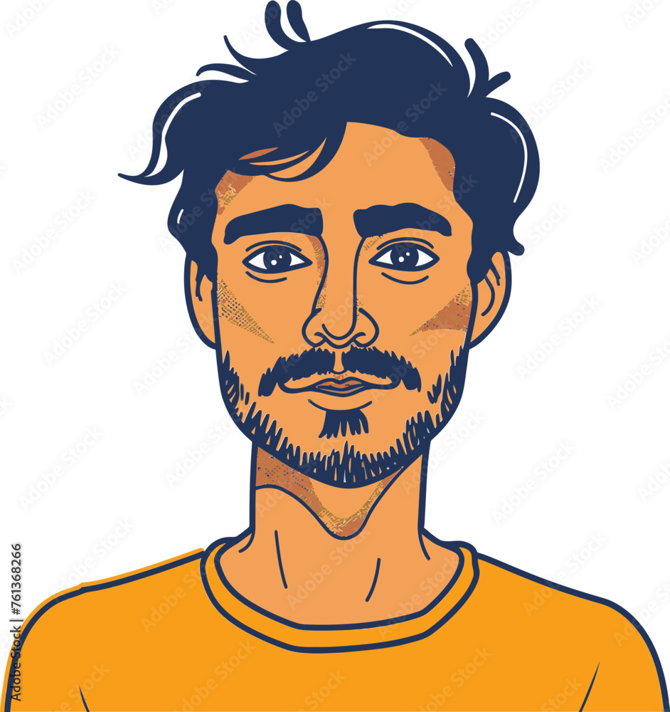 Obraz premium Confident Man Vector Sketch