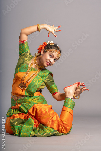 Indian woman dancing Classic Indian Dance 