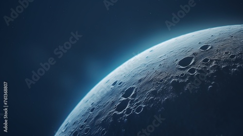 half moon background. lunar surface and lunar texture photo