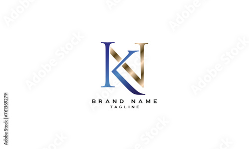 KN, NK, Abstract initial monogram letter alphabet logo design