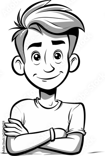 Cheerful Man Vector Silhouette
