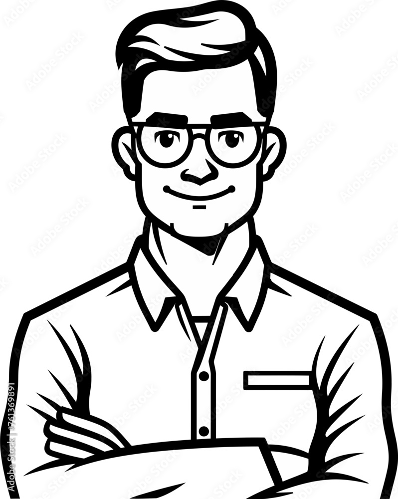 Trendsetting Man Vector Portrait