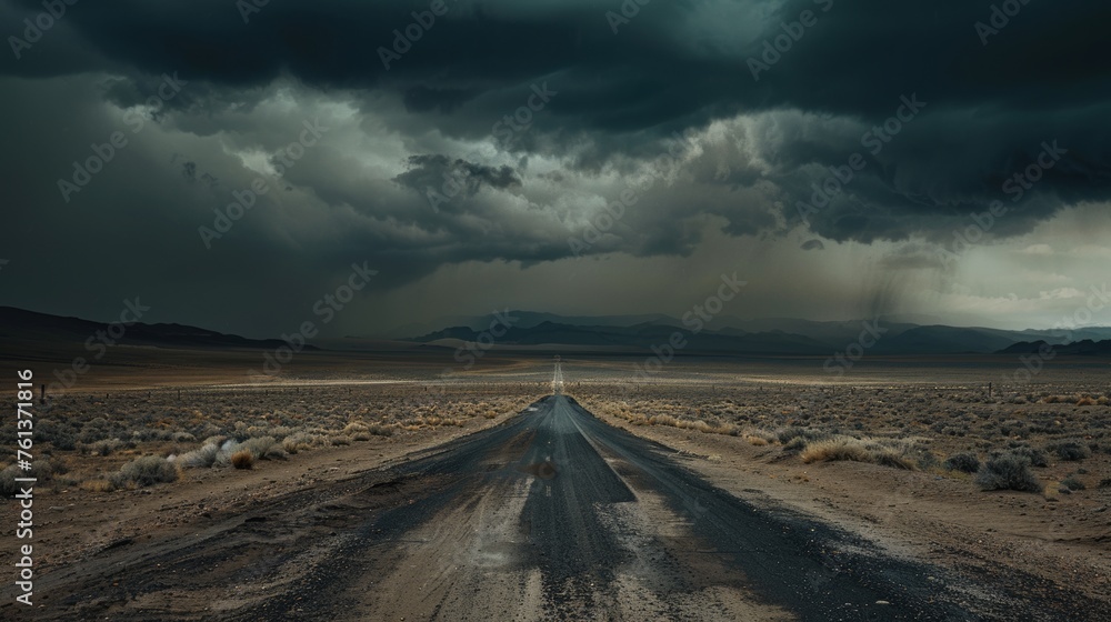 Fototapeta premium Ominous Desert Road