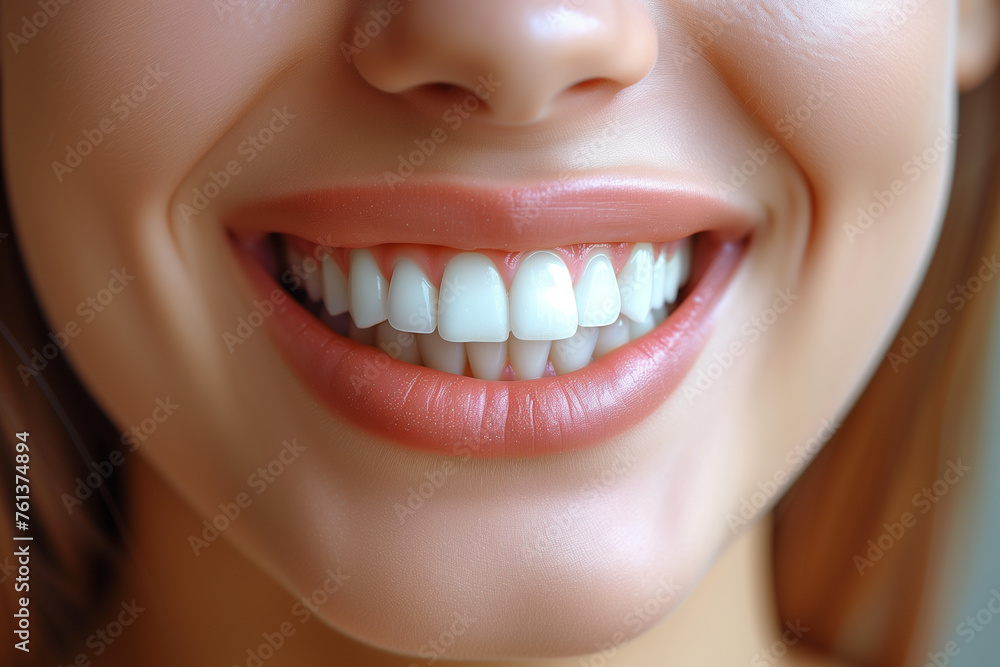 Fototapeta premium beautiful snow-white smile close-up