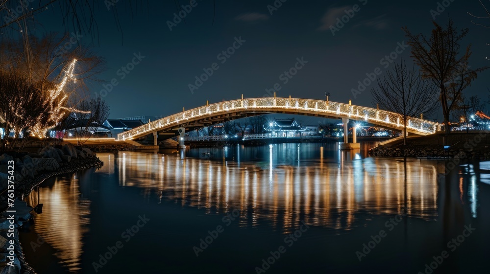 Festival Lights on Bridge at Night