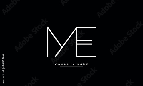 ME, EM, M, E Abstract Letters Logo Monogram