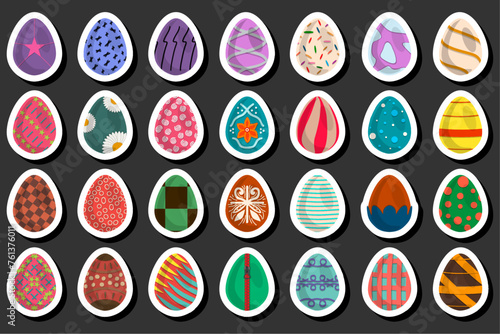 Illustration on theme celebration holiday Easter with hunt colorful bright eggs