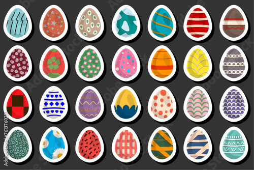 Illustration on theme celebration holiday Easter with hunt colorful bright eggs