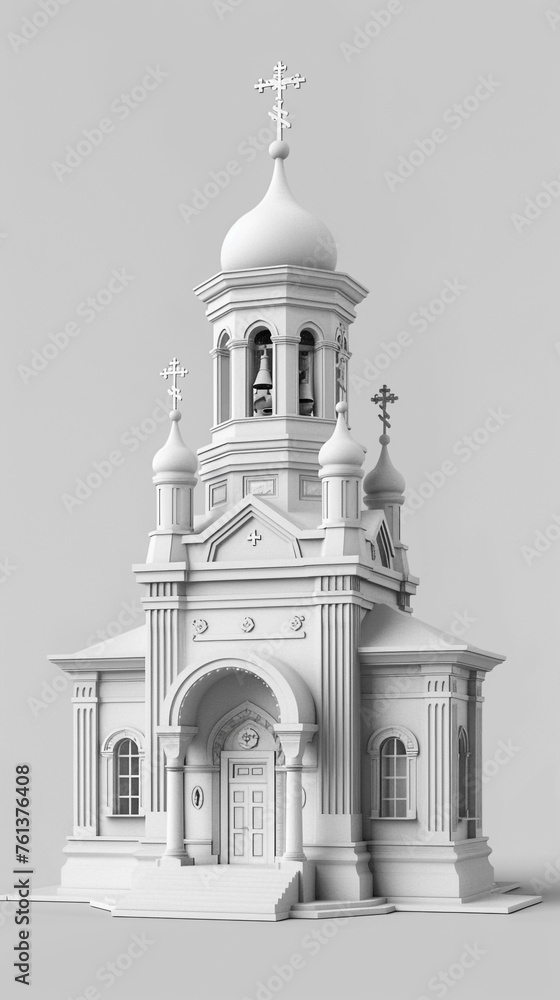 Orthodox temple. 3d rendering.