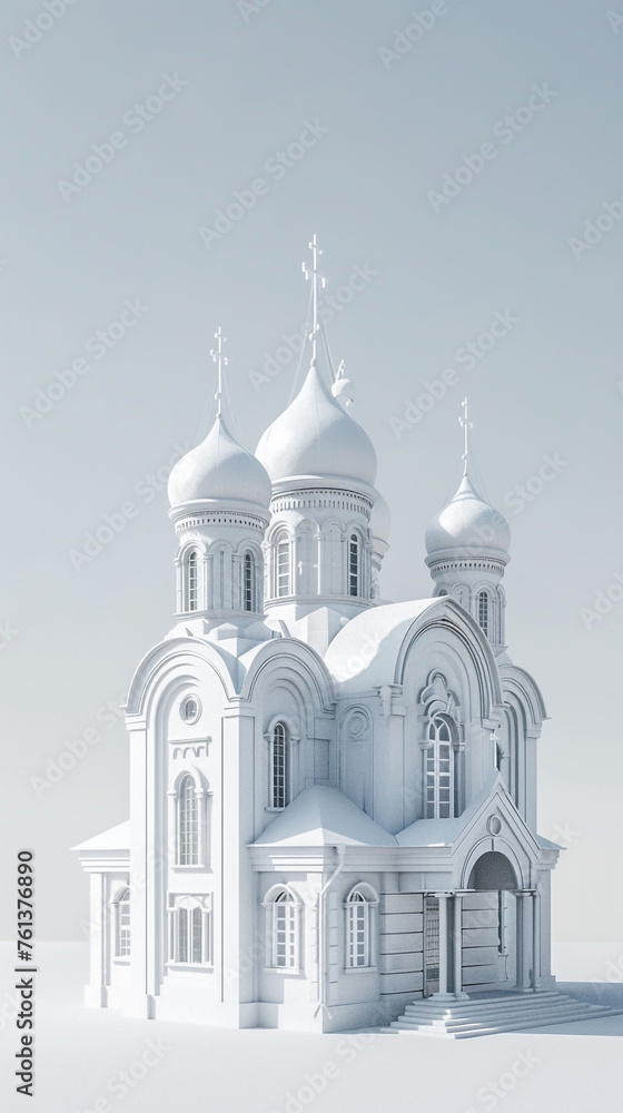 Orthodox temple. 3d rendering.