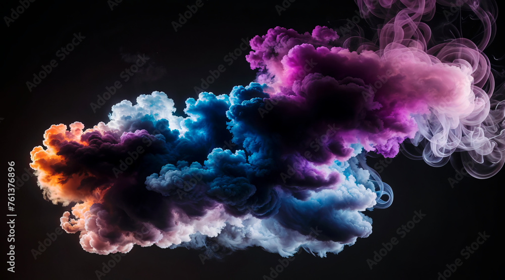 Colorful smoke on dark background Colorful smoke on dark background