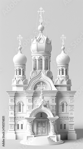 Orthodox temple. 3d rendering.