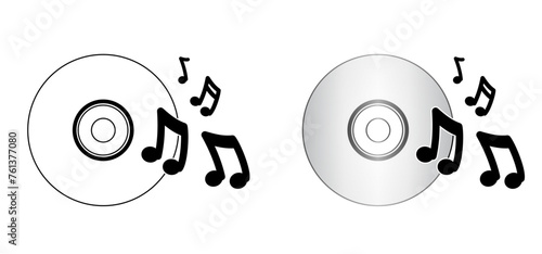 Cartoon love, heart cd. Compact disc CD or DVD and cover. Empty file and jewel case sign. For data, backup or software. CD case or box line pattern. CD player listen to music. dvd rw recording.